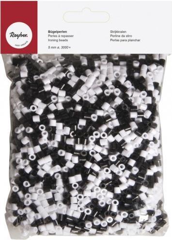 Produktbild Rayher Bügelperlen Mix schwarz/weiss 5mm 3000 Stk.