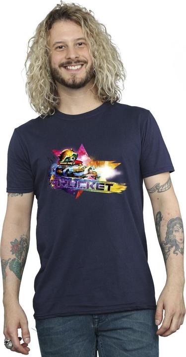 Actual product image Mens Guardians Of The Galaxy Abstract Rocket Raccoon T-Shirt (M)