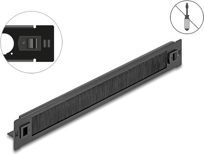 Actual product image Delock 48.26cm 19-inch rack with cable holder tool-free 1 U black