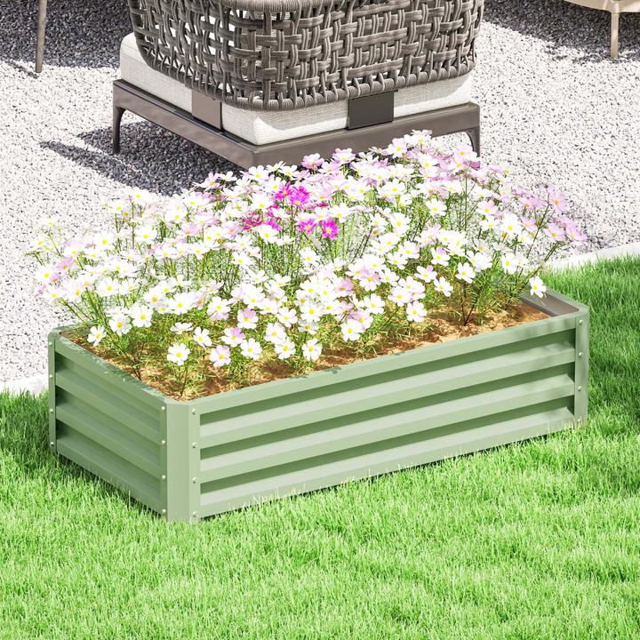 Actual product image Outsunny Hochbeet Verzinkter Stahl Grün