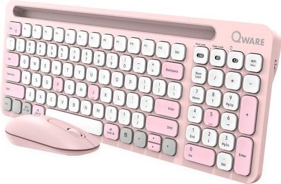 Qware Florence Draadloze Combo, set da scrivania (Ing. Int., Cablato)