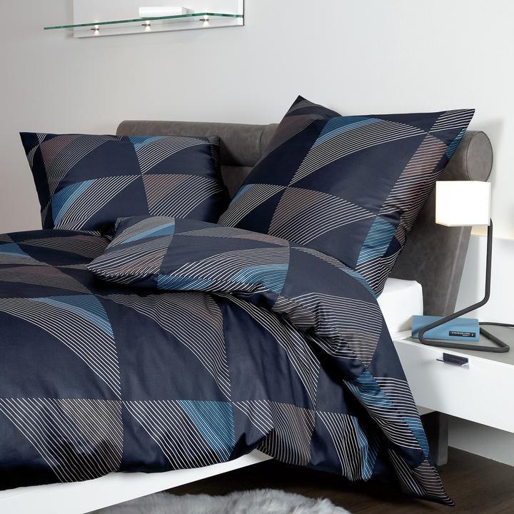 Produktbild Janine Mako-Satin Bettwäsche J.D. 87065 nachtschattenblau (Duvetbezug, 155x200 cm + 80x80 cm)