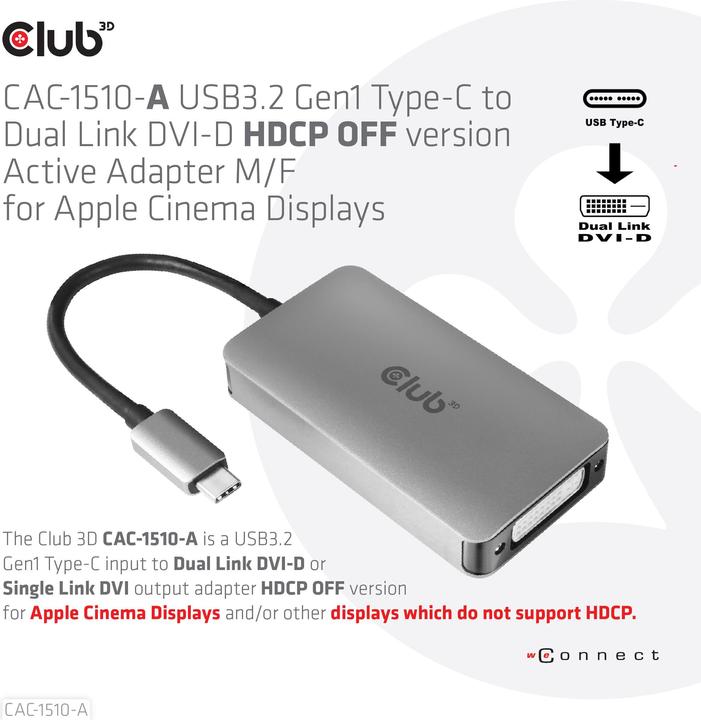 Actual product image Club 3D CAC-1510-A (DVI, 8.50 cm)
