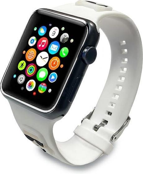 Karl Lagerfeld Strap KLAWMSLCKW Apple Watch 38/40/41mm white/white strap Silicone Karl & Choupet (41 mm, 38 mm, 40 mm, Silicone)