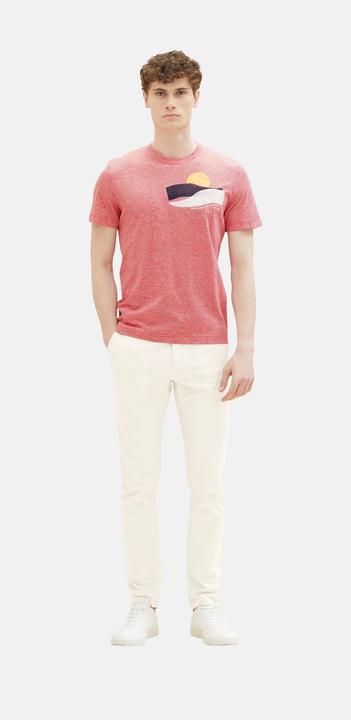 Actual product image Tom Tailor T-Shirt Gestreiftes Kurzarmshirt mit Rundhalsausschnitt und Foto-Print (XXL)
