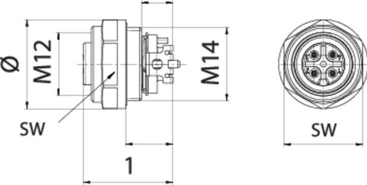 Produktbild Schubiger Binder 99 3432 351 04 Miniatur-Rundsteckverbinder Buchse, Einbau Gesamtpolzahl: