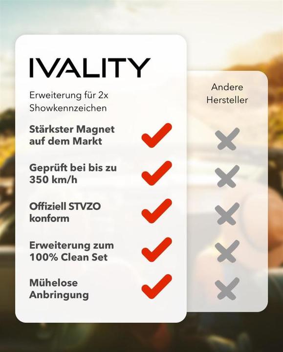 Produktbild Ivality Kennzeichenhalterungsset (Front + Heck, Universal)