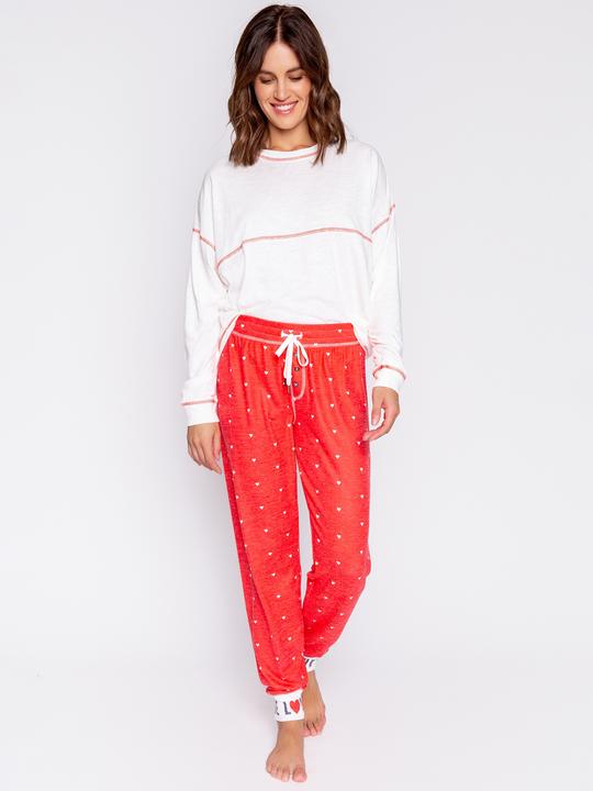 Actual product image Pj Salvage Pyjama bottom "Cozy in love" red/small patterned (XS)