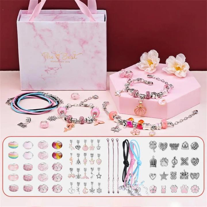 Immagine prodotto Activity Board Braccialetto per bambini con ciondolo fai da te - Perline colorate - Confezione regalo squisita