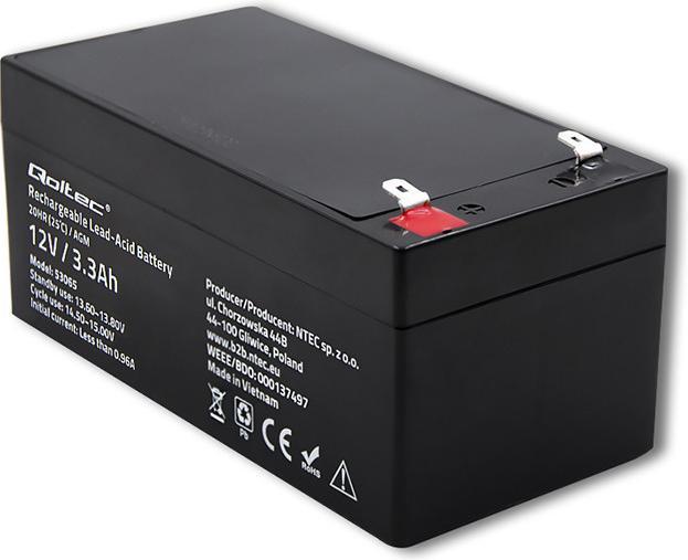 Actual product image Qoltec AGM 53065 (12 V, 3.30 Ah)