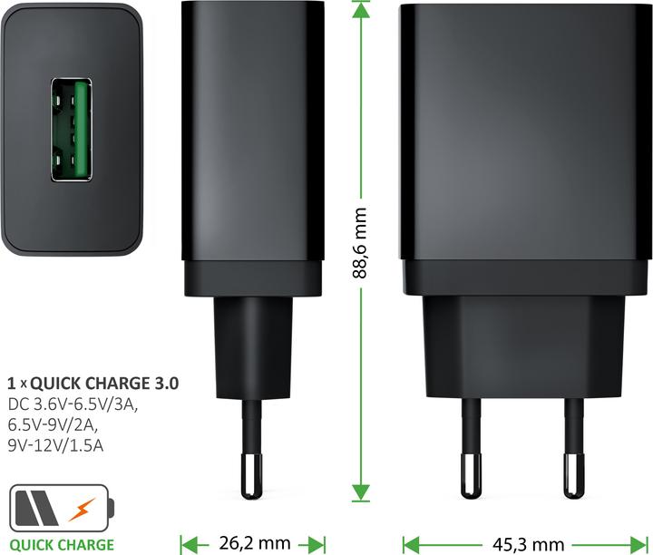Immagine prodotto Aplic Caricatore USB QC 3.0 + caricatore wireless Qi (10 W)