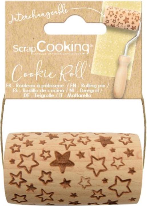 Actual product image ScrapCooking Wooden dough roller embossed, star