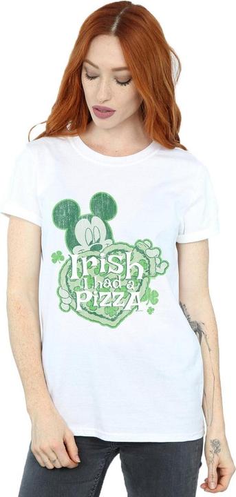 Immagine prodotto Disney Mickey Mouse Shamrock Pizza Maglietta Ampia Donna (M)