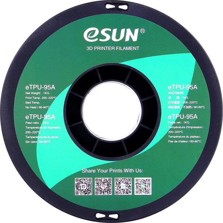 Actual product image eSUN eTPU-95A 1.75mm Tr. Orange 1kg 3D Filament (TPU, 1.75 mm, 1000 g, Orange)