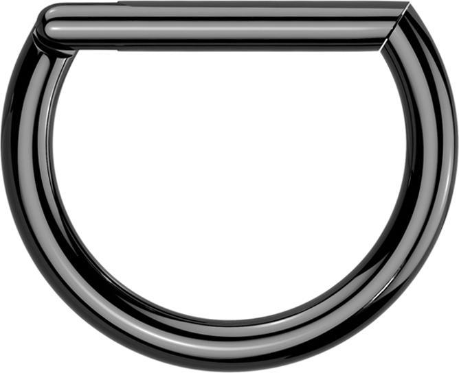 Star Piercing Micro Segmentring klappbar schwarz Halbring (ohne Messing, Titan G23)