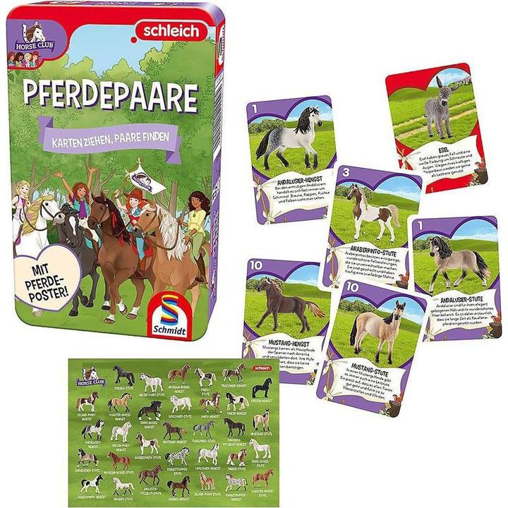 Actual product image Schmidt Spiele Horse Club Horses Pairs Metal Tin (German)
