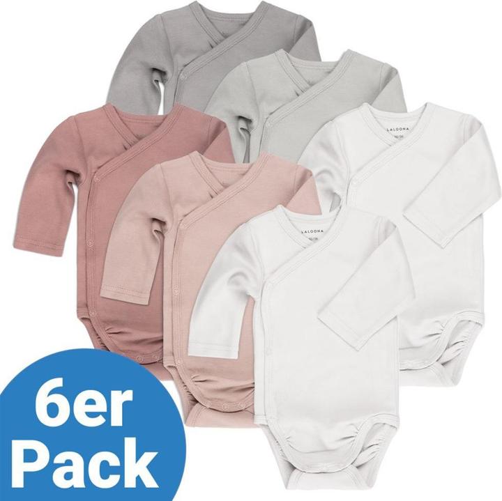 Image du produit La Loona LaLoona Body et body à langer Body à langer manches longues pack de 6 - Beige Gris - (56)