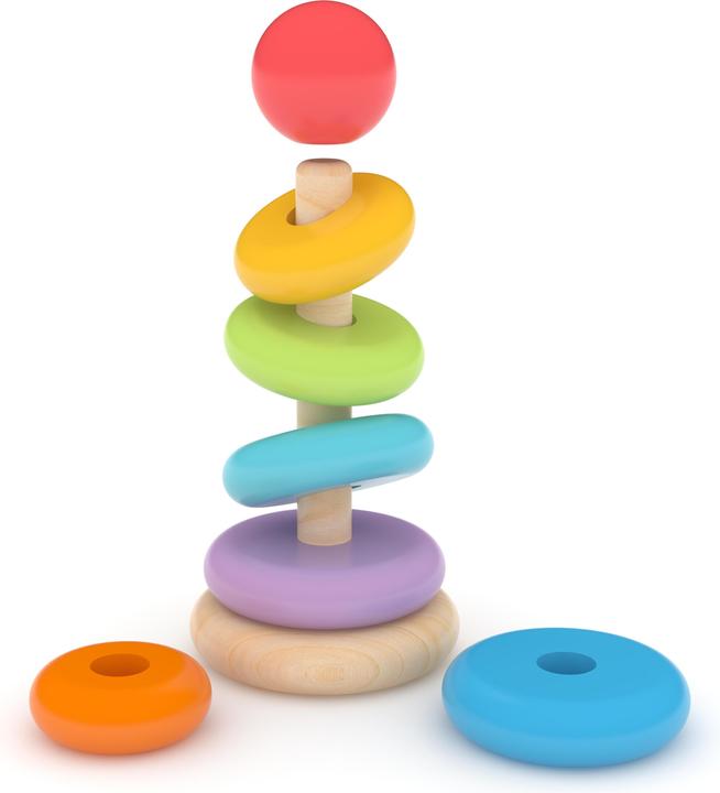 Immagine prodotto J'adore Impilatore di anelli in legno arcobaleno