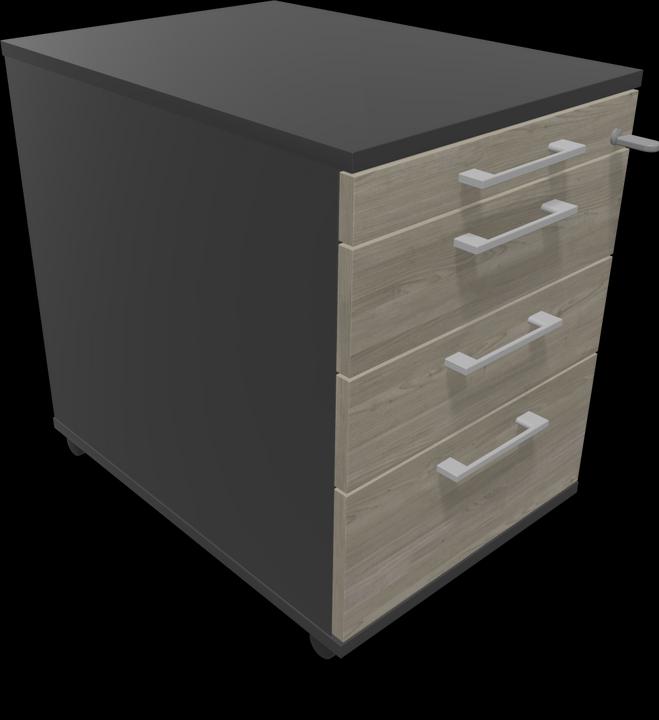Gris argenté, Décor bois gris avec structure, Noir, Gris foncé