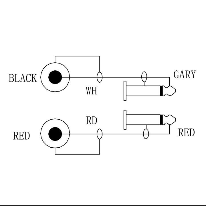Produktbild Enova 6.35mm Jack/Cinch Kabel RCA, rot/schwarz, 5m (5 m)