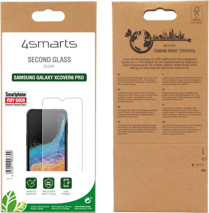 Actual product image 4smarts Second Glass X-Pro Clear for Samsung Galaxy XCover6 Pro (1 Piece, Samsung Galaxy XCover 6 Pro)