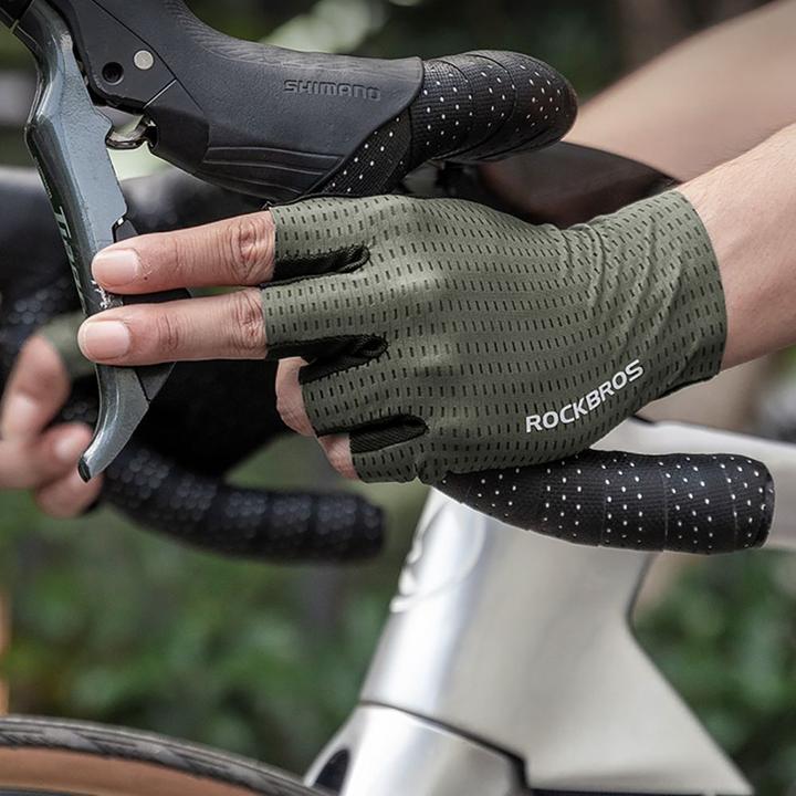 Immagine prodotto Rockbros Breathable Short Finger Cycling Gloves Size: XL - Green (XL)