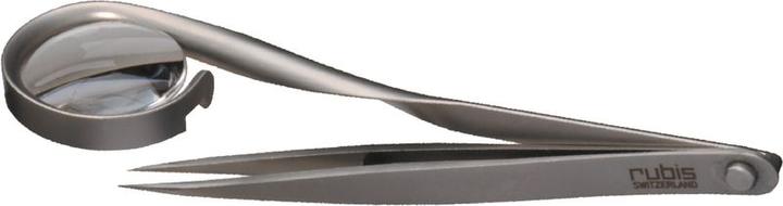 Produktbild Rubis Pinzette mit Lupe, spitz, Inox