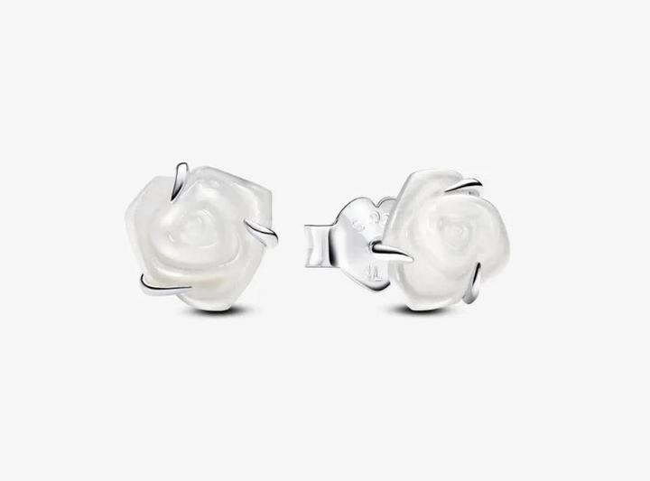 Produktbild Pandora Ohrstecker Weisse Rose (Sterlingsilber, künstliches Perlmutt, Bioresin)