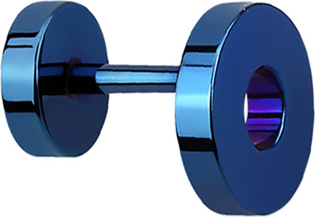 Actual product image Star Piercing Fake tunnel earring dark blue (Surgical steel 316L, without brass)