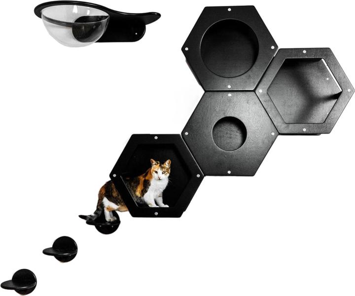 Produktbild Wowhelperco Kletterwand für Katzen 8-teilig (Schwarz)