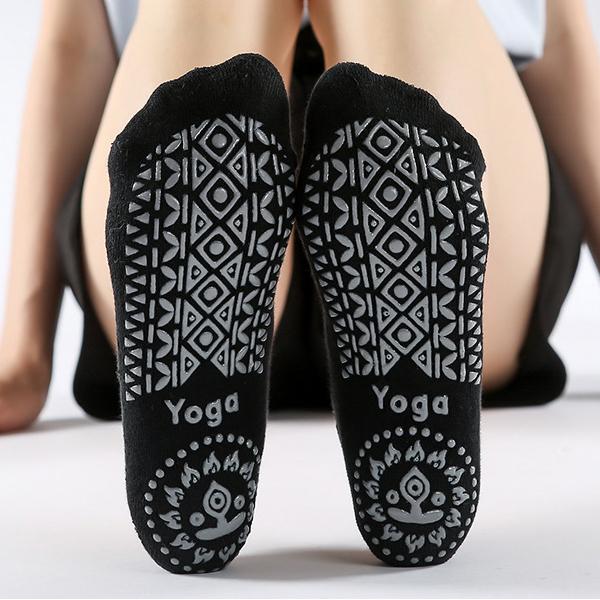 Produktbild Stride Anti-Rutsch Pilates Yoga Sport Socken (One Size) - 1 Paar Schwarz (One Size)
