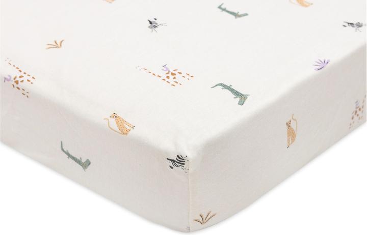 Image du produit Jollein Drap-housse Jungle Jambo 140 x 70 cm, Blanc (140 x 70 cm)