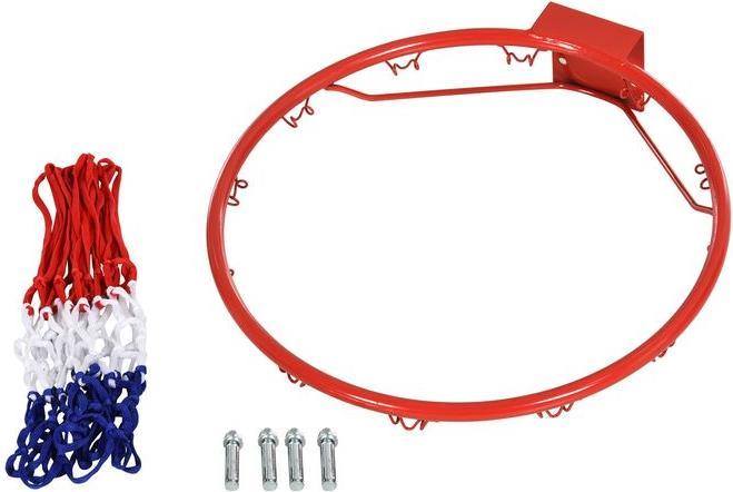 Immagine prodotto Swisshandel24 Rete da basket Canestro con rete, tubolare in acciaio + nylon, rosso + blu + bianco, ø46 cm