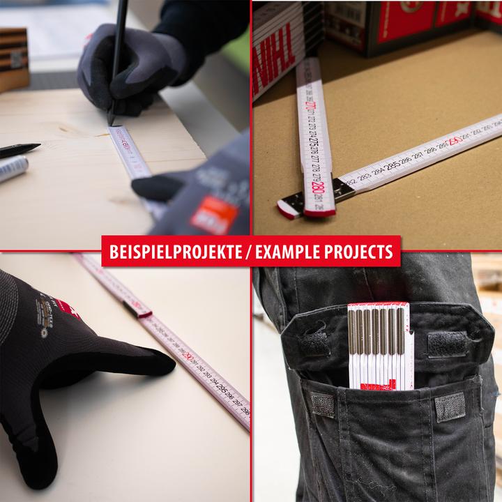 Actual product image Tox Folding ruler 3m "Think Big" - Glass birchwood, white, metal fittings (M)