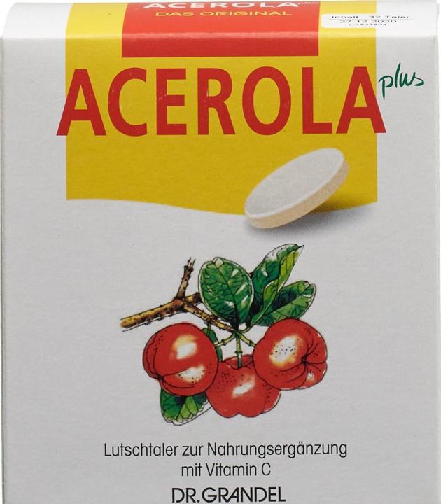 Produktbild Dr Grandel Acerola Plus Lutschtaler Vitamin C (32 Stück, Tabletten, 150 g)