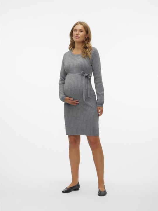 Produktbild Mamalicious Normal geschnitten Rundhals Gerippte Ärmelbündchen Ballonärmel Kurzes Kleid Strickkleid (XL)