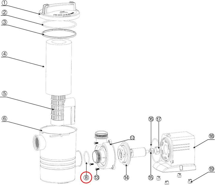 Immagine prodotto SunSun CPP-10000F Ricambio pompa piscina O-ring 2 guarnizione pompa piscina