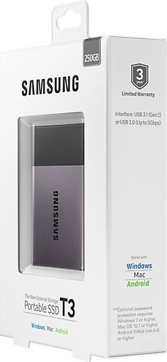Produktbild Samsung Portable SSD T3 (250 GB)