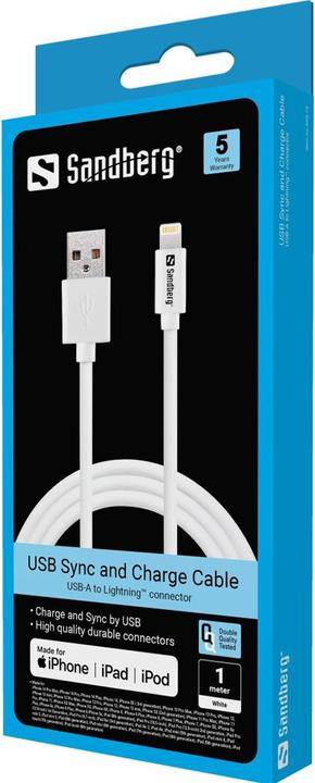 Immagine prodotto Sandberg USB su Lightning (1 m, USB 2.0)