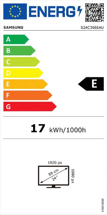 Energy Label Samsung S24C366EAU (1920 x 1080 pixels, 24")