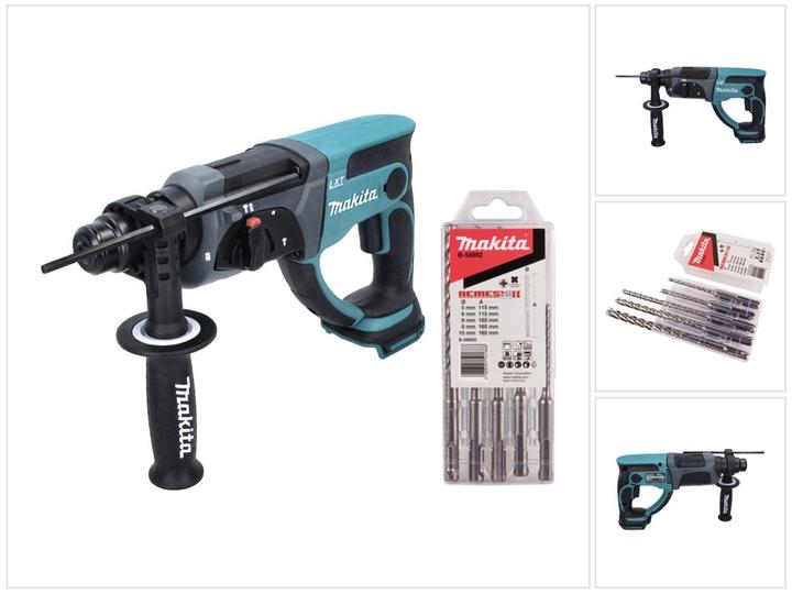 Produktbild Makita DHR 202 Z Akku Kombihammer 18 V 2,0 J SDS Plus + 5 tlg. Bohrer Set - ohne Akku, ohne Ladegerä (Akkubetrieb)