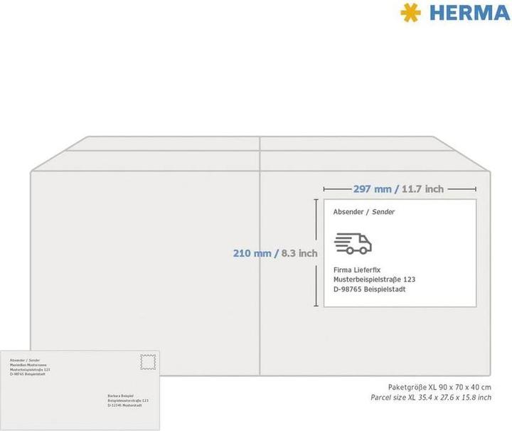 Produktbild HERMA Hochglanz Etiketten A4