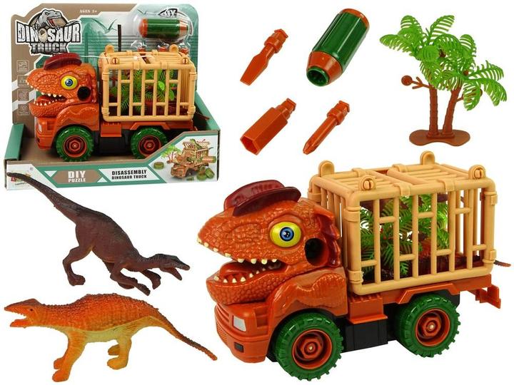 Produktbild Lean Toys Transporter Truck Dinosaur Spinning Orange