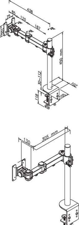 Produktbild Neomounts LCD-Monitorius-Arm (Klemme) – 5 Bewegungen – Länge 434 mm (Tisch, 27")