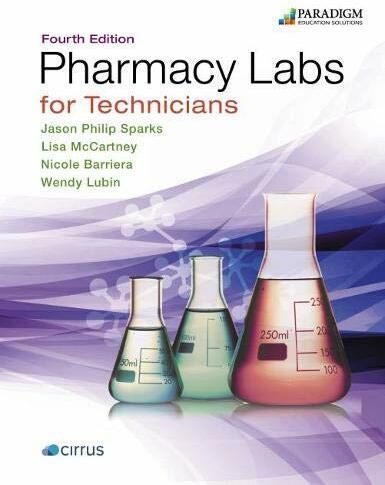 Immagine prodotto Pharmacy Labs for Technicians (Inglese, Nicole Barriera, Wendy Lubin, Lisa McCartney, Jason Philip Sparks, 2020)