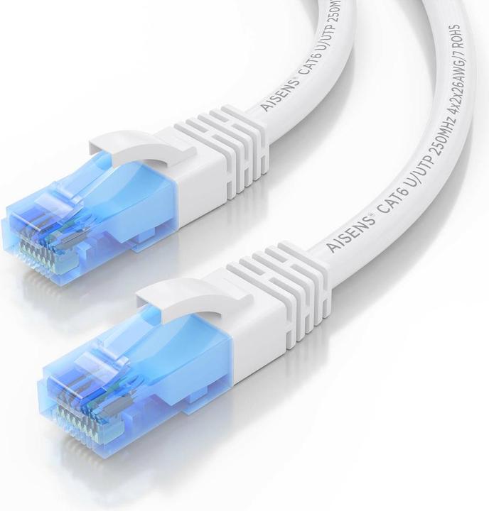 Actual product image Aisens CABLE RED LATIGUILLO RJ45 CAT.6 UTP AWG26 CCA BLANCO 25CM (U/UTP, CAT6, 0.25 m)