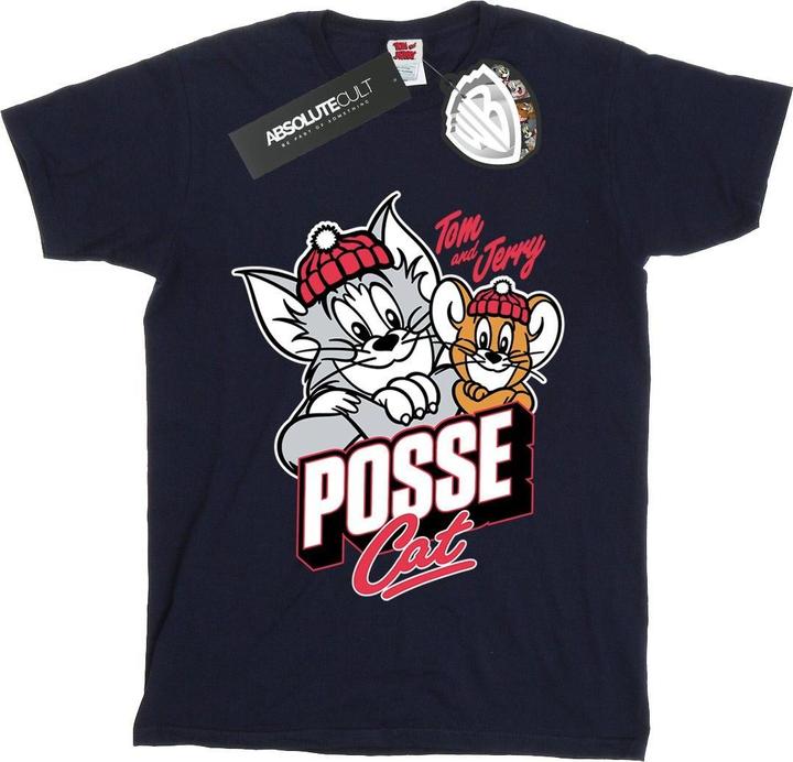 Actual product image Tom & Jerry Girls Posse Cat Cotton T-Shirt (152, 158)
