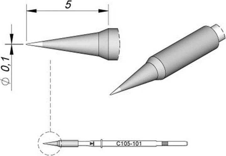 Image du produit JBC Tools C115103 Pointe à souder ronde, droite Taille de la pointe 0.3 mm Contenu 1 pc. (Panne de soudure)