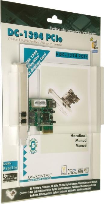 Produktbild Dawicontrol DC-1394 PCIe - 2+1 - Port IEEE 1394 FireWire PCI-Express Controller