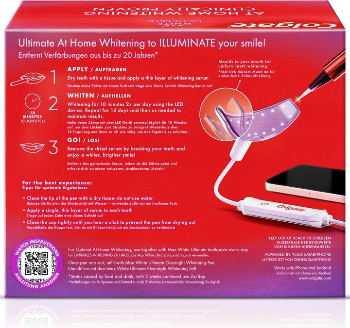 Produktbild Colgate Max White Ultim Whitening Kit (LED Licht)